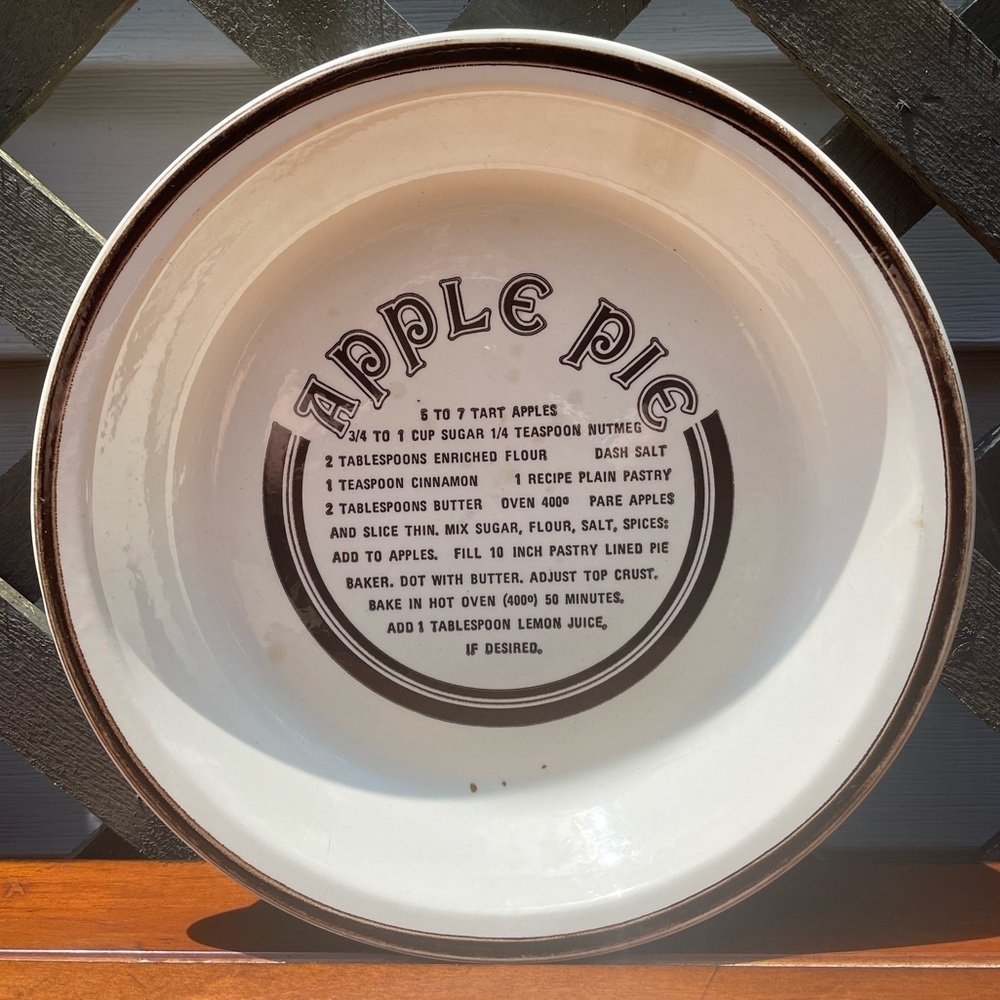 Apple Pie MCM Recipe Pie Plate
